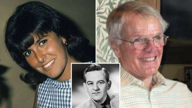 Collage of three people: woman with dark hair on the left, small black-and-white headshot of a man in the center, and an older man with glasses on the right.