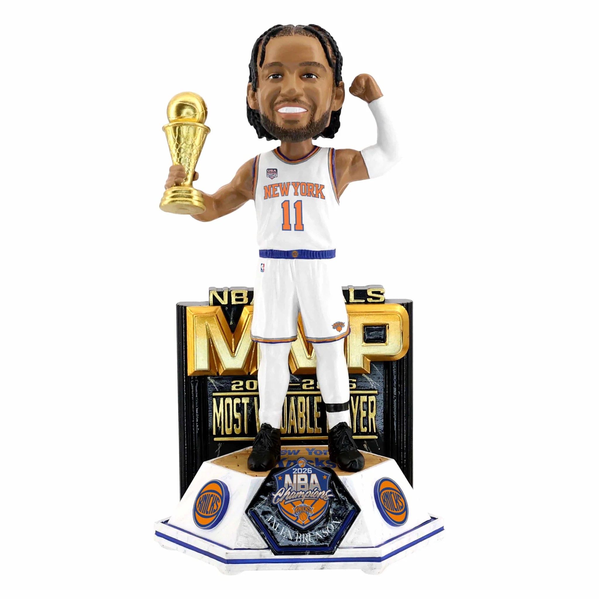 Jalen Brunson New York Knicks 2026 NBA Champions MVP Celebration Bobblehead