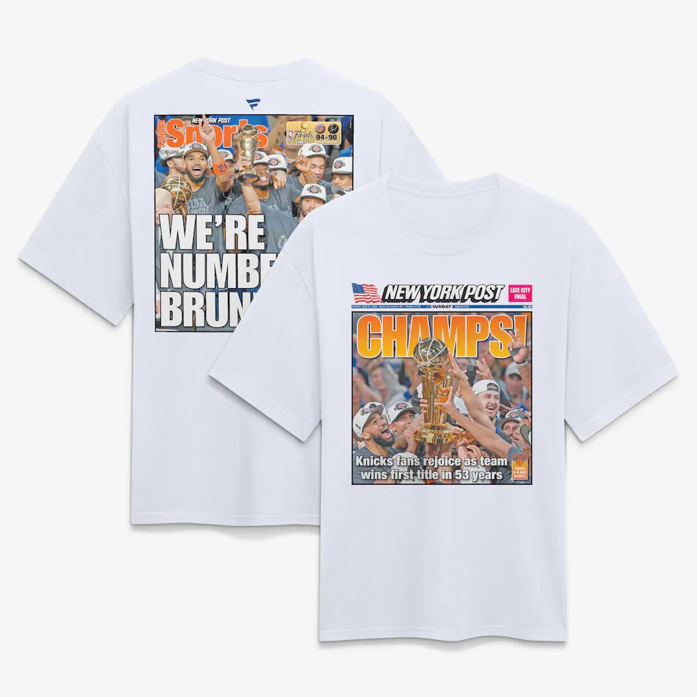 New York Knicks x New York Post 2026 NBA Finals Champions Newspaper Cover T-Shirt