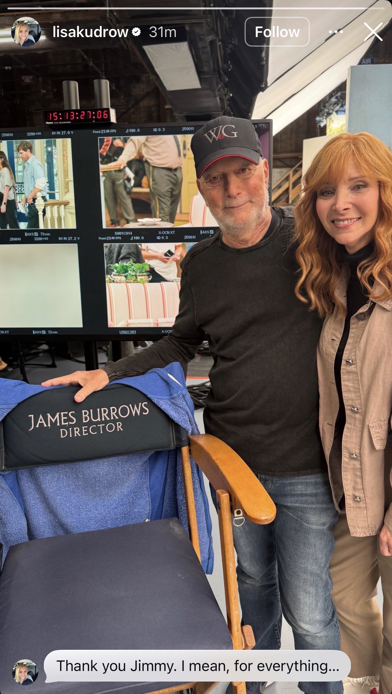 Lisa Kudrow shares photo with James Burrows