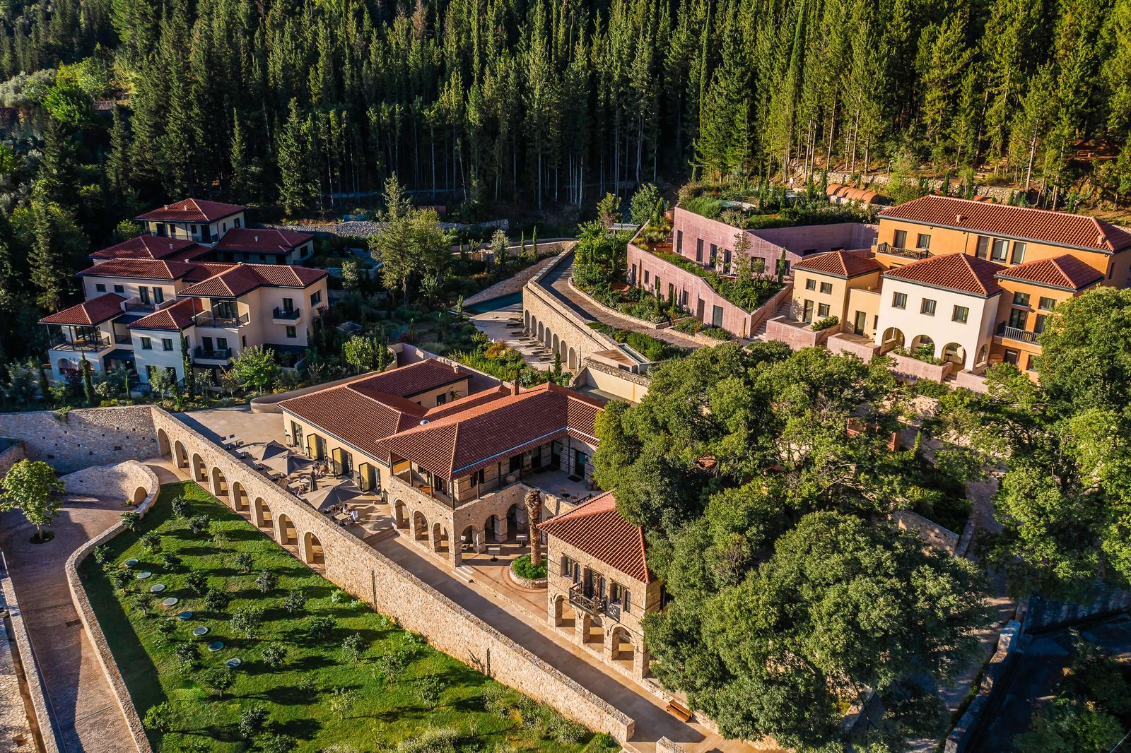 Image may contain Outdoors Architecture Building Housing Aerial View Driveway and House