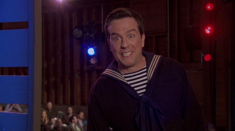 Ed Helms as Andy, backstage in Sweeney Todd in The Office.