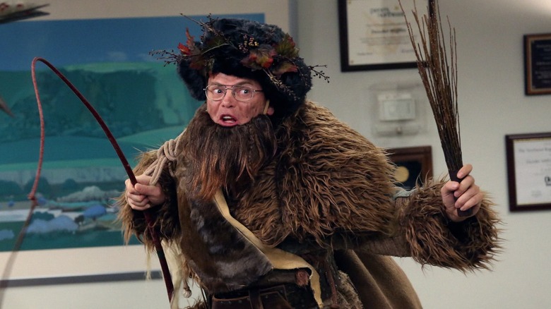 Rainn Wilson as Dwight, dressed as Belsnickle in The Office.