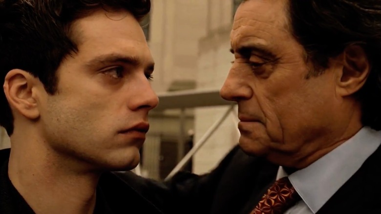 Jack Benjamin and Silas Benjamin looking at each other