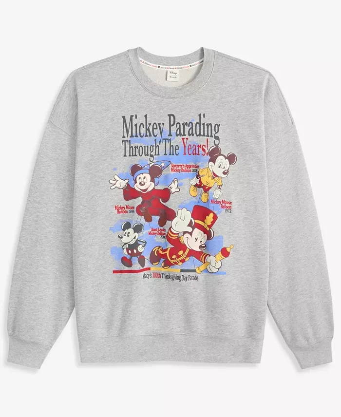 Disney x Macy's Mickey Mouse Parade Balloons Through The Years Crewneck Sweatshirt