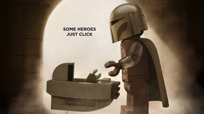 LEGO poster of The Mandalorian and Grogu