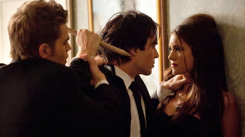 Stefan, Damon and Katherine on The Vampire Diaries