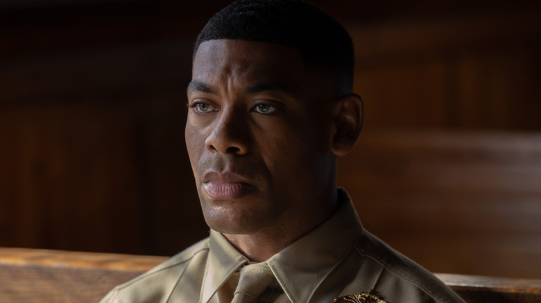 John Stewart looking stern in military garb in Episode 3 of Lanterns