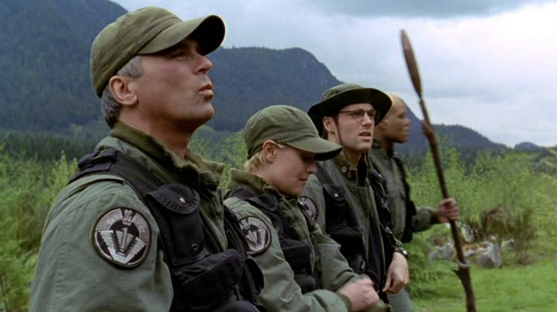 Jack O'Neill, Sam Carter, Daniel Jackson, and Teal'C on Stargate SG-1