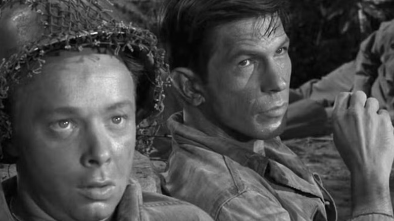 Hansen and a fellow soldier stare at someone in "The Twilight Zone" (1959)