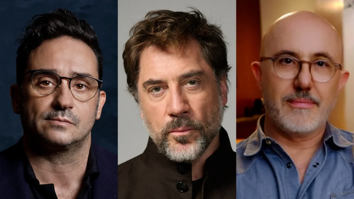 Three close-up portraits of men side by side, with two wearing glasses and two having gray facial hair.